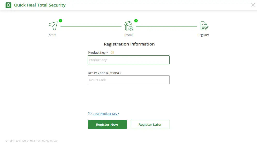 Quick Heal Dealer Code